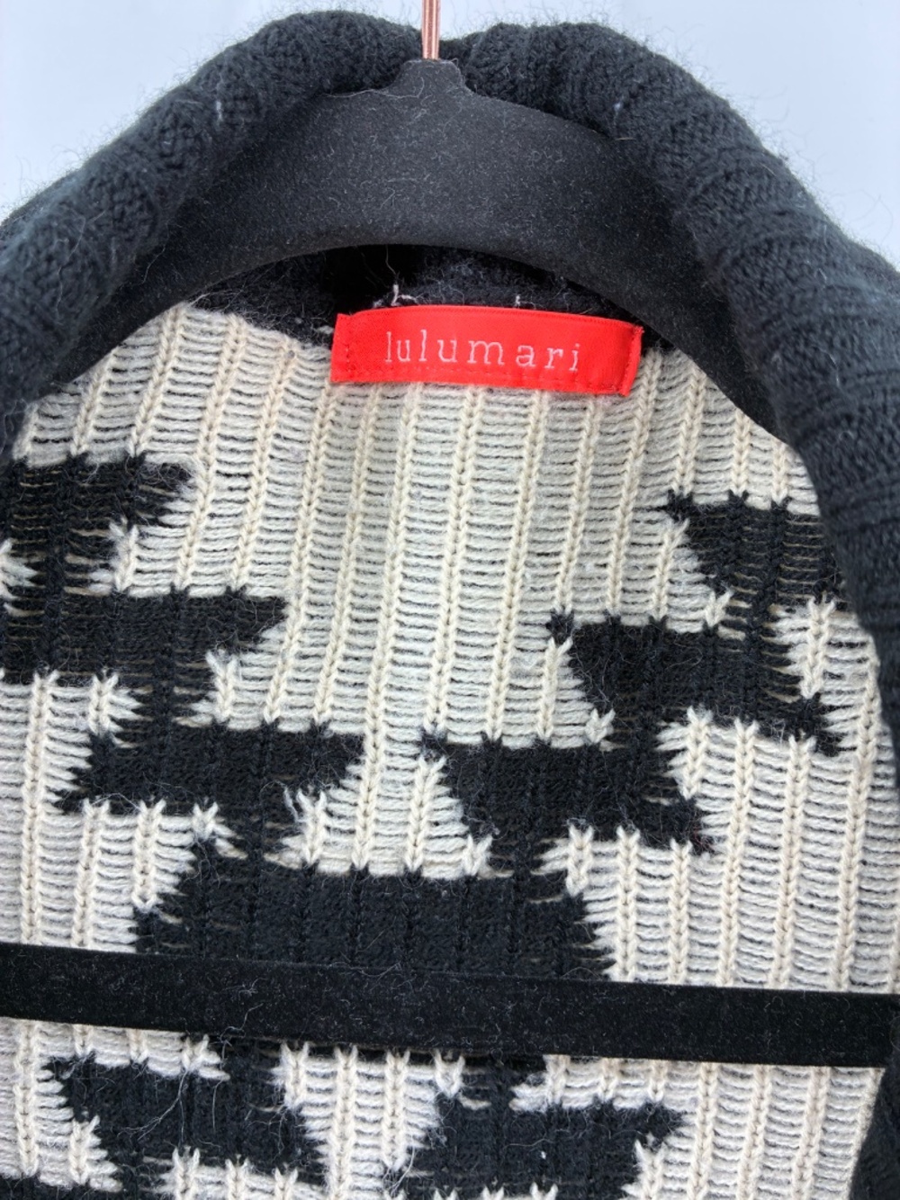 Black and Cream Aztec Open Front Cardigan - Picture 3 of 8